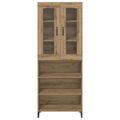 vidaXL Highboard Remeselný dub 69,5 x 34 x 180 cm Kompozitné drevo