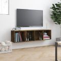 vidaXL Knižnica/TV skrinka dymový dub 143x30x36 cm spracované drevo