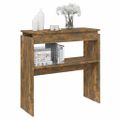 vidaXL Konzolový stolík dymový dub 80x30x80 cm spracované drevo