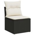 vidaXL Sada pohoviek 8 ks Čierna a krémová biela Poly ratan a oceľ
