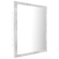 vidaXL Kúpeľňové zrkadlo s LED, betónovo sivé 40x8,5x37cm, akryl