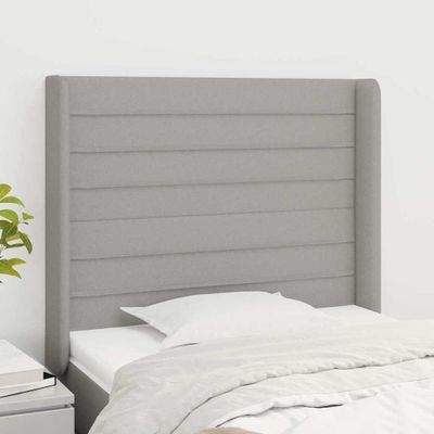 vidaXL Čelo postele so záhybmi bledosivé 93x16x118/128 cm látka