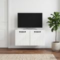 vidaXL Nástenná TV skrinka Biela s vysokým leskom 59,5 x 31 x 30 cm