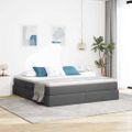 vidaXL Postel s úložným prostorem a matrací Tmavo šedá 180 x 200 cm