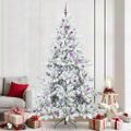 vidaXL Umelý Sklápací Vianočný Stromček Biela 240 cm PVC a oceľ