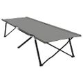 vidaXL Skladacia kempingová posteľ 2 ks Sivá 206 x 76 x 74 cm