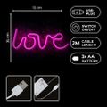 Neónové LED svetlo LOVE ružový Bat + USB FLNE05 Forever Light
