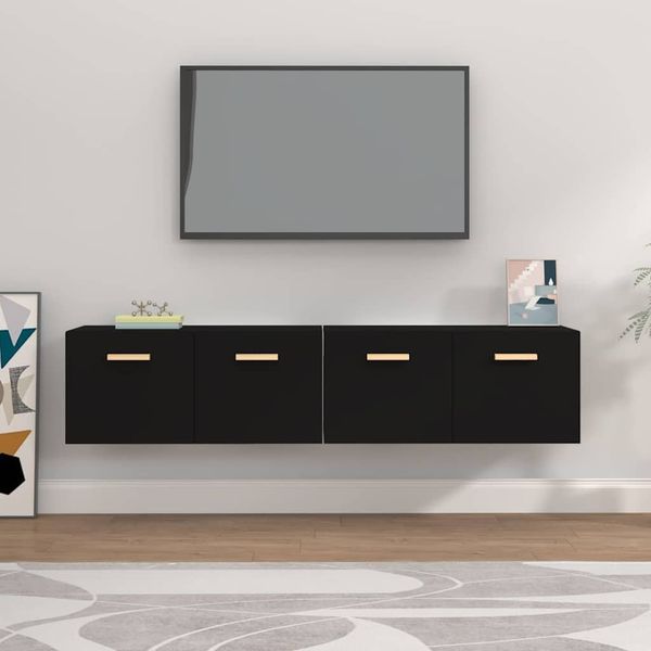 vidaXL Nástenné skrinky 2 ks čierne 80x35x36,5 cm spracované drevo