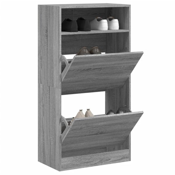 vidaXL Botník sivý dub sonoma 60x34x116 cm spracované drevo