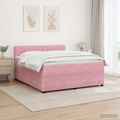 vidaXL Posteľ boxspring s matracom Ružová 140 x 200 cm Zamat