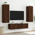 vidaXL TV nástenné skrinky s LED svetlami 2 ks hnedý dub 60x35x31 cm