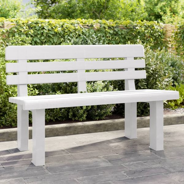 vidaXL Záhradná lavička biela 110x52x71 cm polypropylén