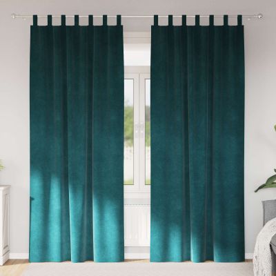 vidaXL Zatemňovacie závesy 2 pcs Tmavozelená 140 x 245 cm Zamat