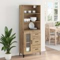 vidaXL Highboard Remeselný dub 69,5 x 34 x 180 cm Kompozitné drevo