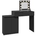 vidaXL Toaletný stolík s LED čierny 115x37x110,5 cm