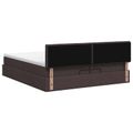 vidaXL Ottoman posteľ s matracom a LED Tmavohnedá 200 x 200 cm Látka