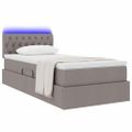 vidaXL LED úložná posteľ s matracom Sivohnedá 90 x 190 cm Látka