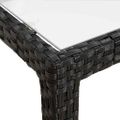 vidaXL Záhradný stôl 150x90x75 cm tvrdené sklo a polyratan čierny