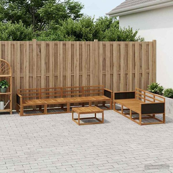 vidaXL Záhradná súprava gaučov 8 pcs Prírodná Pevné akáciové drevo