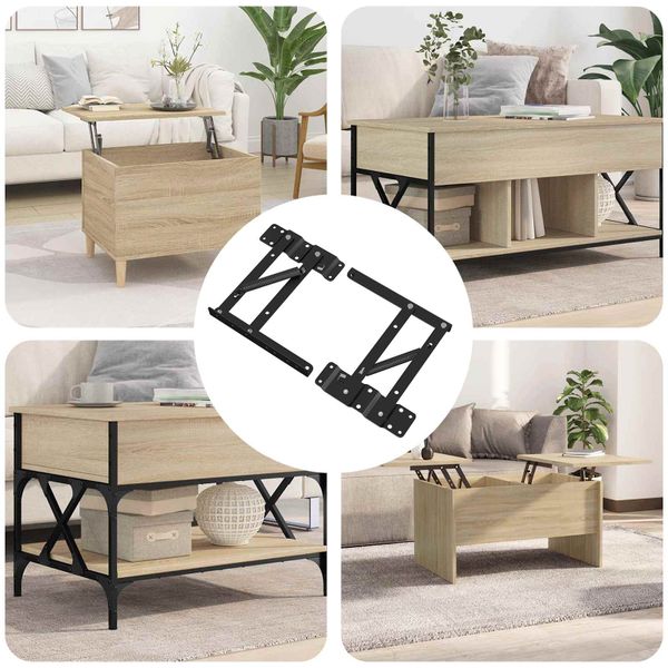 vidaXL Mechanizmus na zdvíhanie postele 2 pcs Čierna 340 x 95 x 40 mm