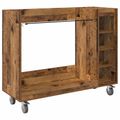 vidaXL Golfová skriňa s kolesom Staré drevo 120 x 45 x 98 cm