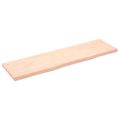 vidaXL Nástenná polica 180x50x(2-6) cm neošetrený dubový masív