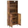 vidaXL Highboard Staré drevo 69,5 x 34 x 180 cm Kompozitné drevo
