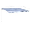 vidaXL Ručne zaťahovacia markíza s LED 400x300 cm modrá a biela