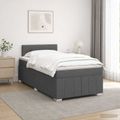 vidaXL Posteľ boxspring s matracom Tmavosivá 120 x 200 cm Látka