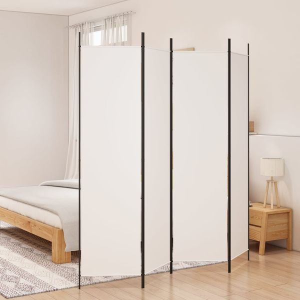 vidaXL 4-panelový paraván biely 200x200 cm látkový