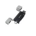 Čítačka kariet Devia 2v1 EL239 USB/USB-C 2.0 čierna