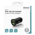 DELTACO USB-CAR128, Autonabíjačka 2x USB 2.0, či
