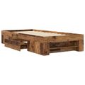 vidaXL Rám postele so skladom Staré drevo 80 x 200 cm Kompozitné drevo
