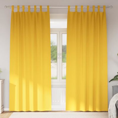 vidaXL Záclony na zatemnenie s krúžkami 2 pcs Horčicová žltá