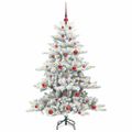 vidaXL Umelý Sklápací Vianočný Stromček Biela 150 cm PVC a oceľ
