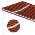 vidaXL Automatická markíza,LED a senzor vetra 350x250cm,oranžová/hnedá