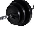 vidaXL Nástenná posilňovacia veža s činkami barbell a dumbbell 30,5 kg