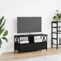 vidaXL TV skrinka Čierny dub 90 x 33 x 45 cm Inžinierske drevo a oceľ