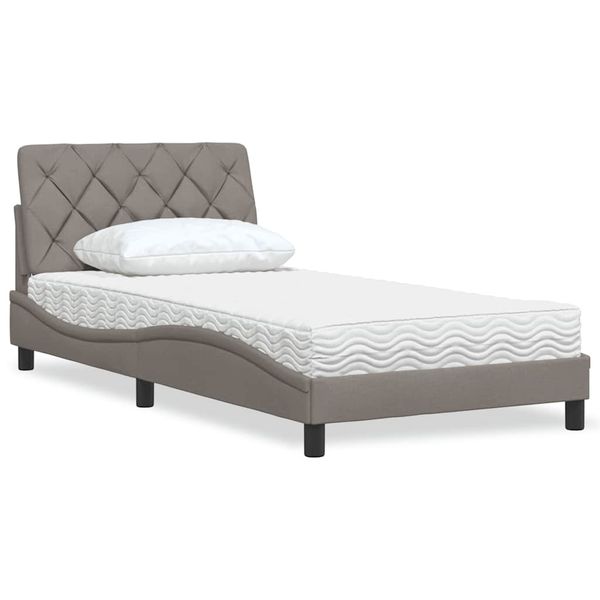 vidaXL Posteľ s matracom sivohnedá 100x200 cm látka