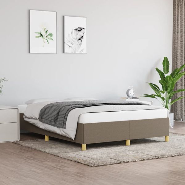 vidaXL Posteľ bez matraca sivohnedá 140x190 cm látka