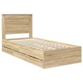 vidaXL Rám postele Sonoma dub 100 x 200 cm Inžinierske drevo