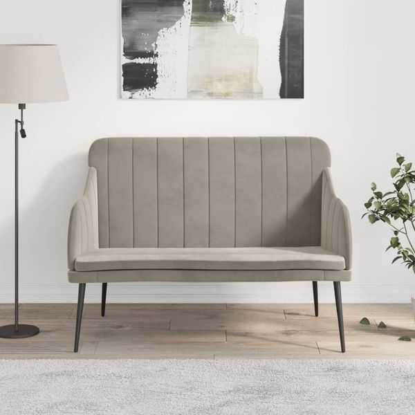 vidaXL Lavička bledosivá 110x76x80 cm zamat
