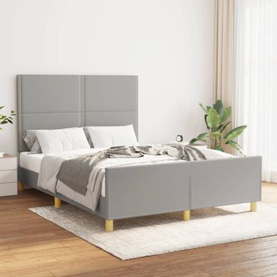 vidaXL Posteľ bez matraca bledosivý 140x190 cm látka
