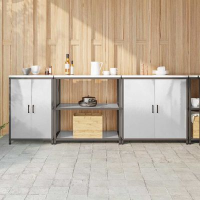 vidaXL Kuchynský úložný set HATTEM 3 pcs Strieborná Nehrdzavejúca oceľ