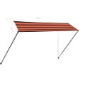 vidaXL Zaťahovacia markíza s LED 350x150 cm oranžová a hnedá