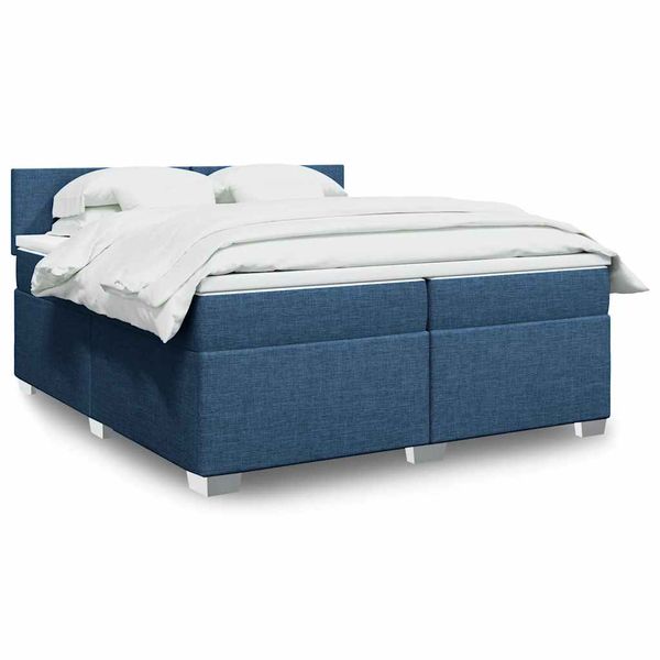 vidaXL Boxspring posteľ s matracom modrá 200x200 cm látka