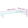 vidaXL TV stojan/stojan pod monitor, sklo, zelený 100x30x13 cm