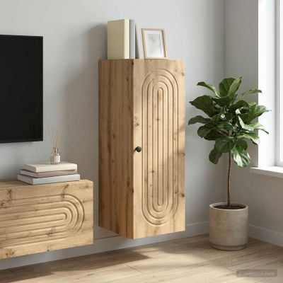vidaXL Nástenná skrinka 33 x 34,5 x 90 cm Kompozitné drevo Dub artisan