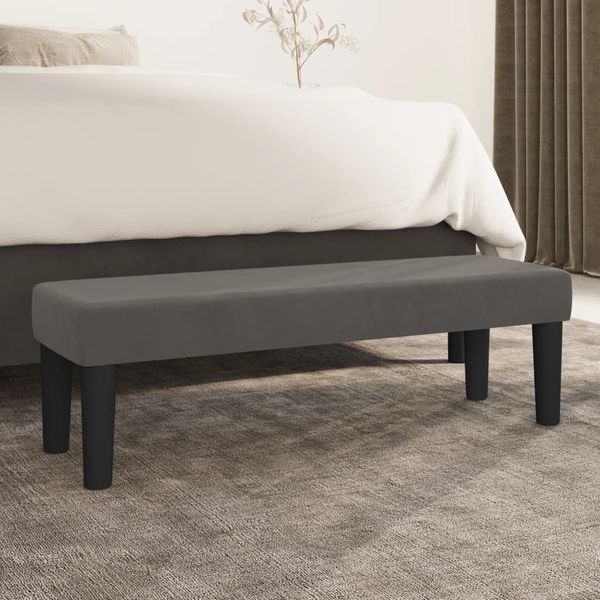 vidaXL Lavička tmavosivá 100x30x30 cm zamat