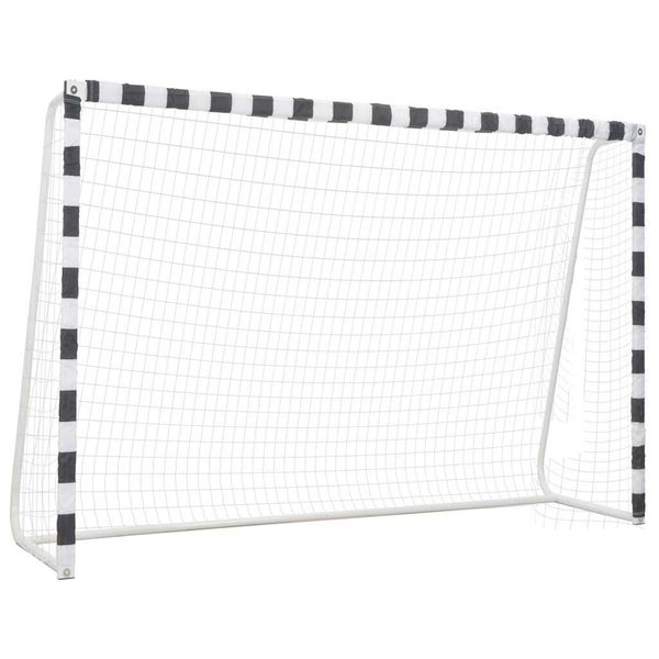 vidaXL Futbalová bránka 300x200x90 cm kovová čierna a biela